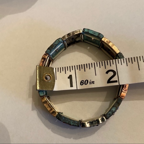 Two bronze and blue stretchy bracelets with anchors away and trees - Picture 3 of 8